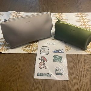 La mer set of 2 cosmetic case bag with stickers